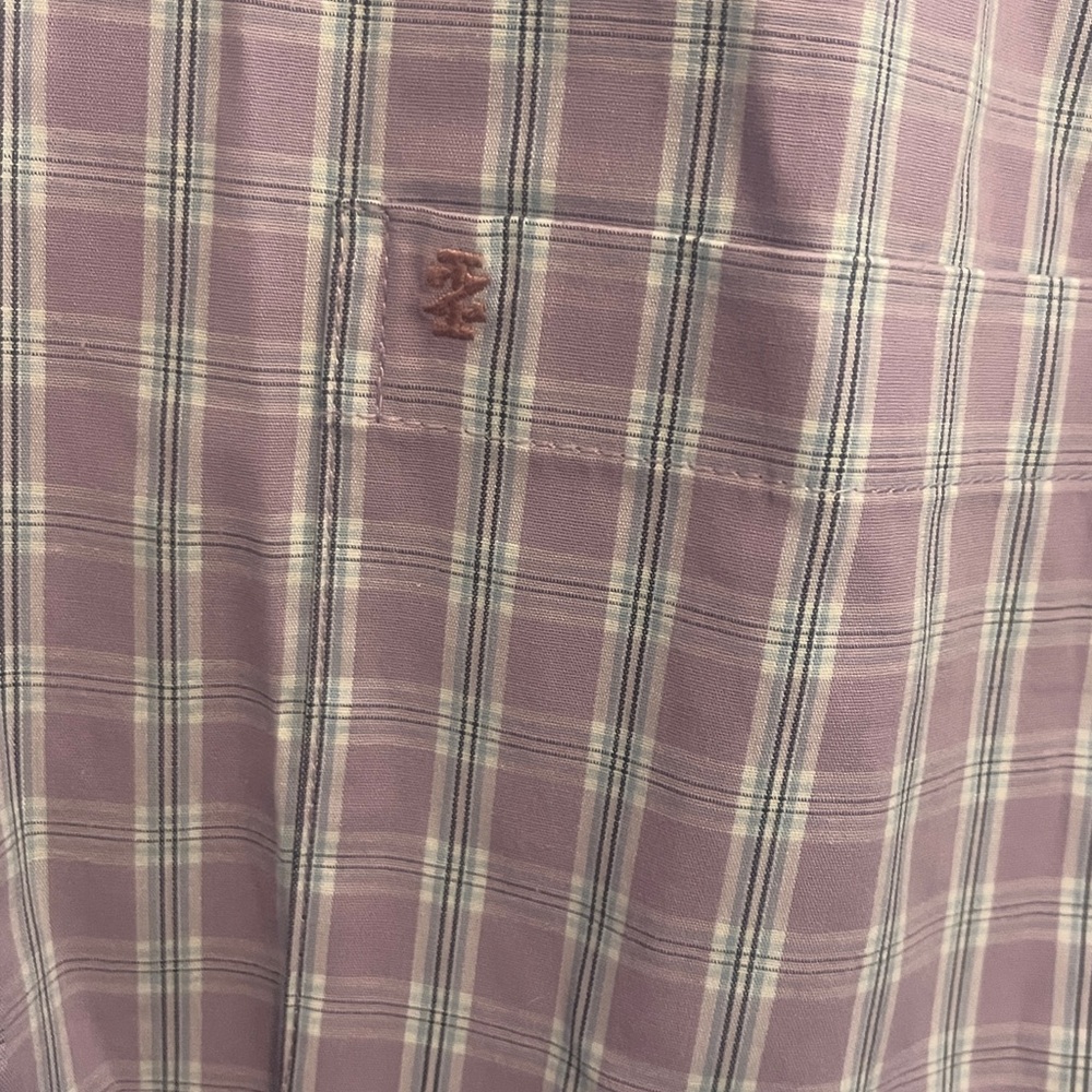 Izod Lavender Checkered Shirt - Picture 3 of 4